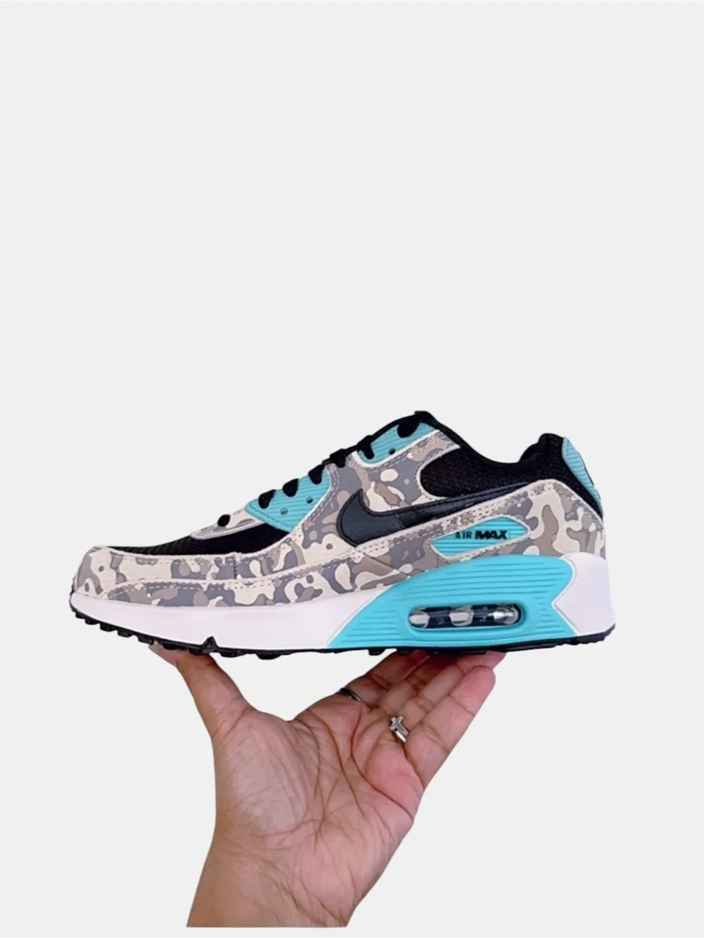 Nike Air Max 90 Camo Pack Aurora Green Sneakers Size 6.5Y / 8 Women